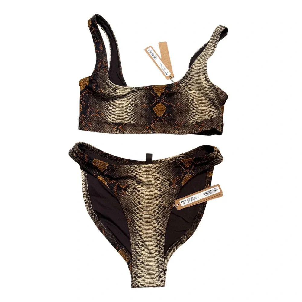 SKIMS Recycled Swim Tank Bikini Set Desert Snake Print XXS*Sold‎ Out*